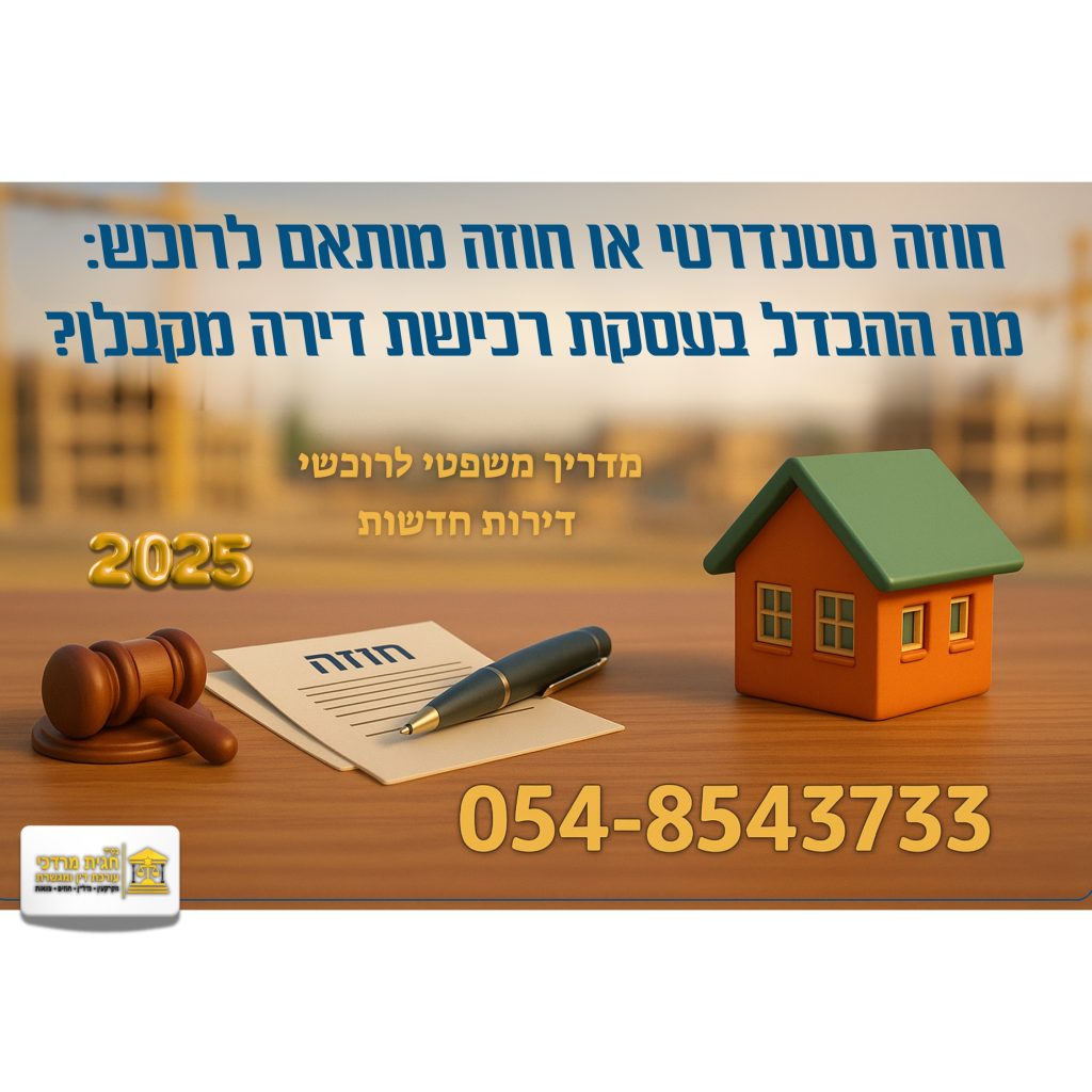 חוזה רכישת דירה מקבלן חוזה סטנדרטי אוֹ חוזה מותאם