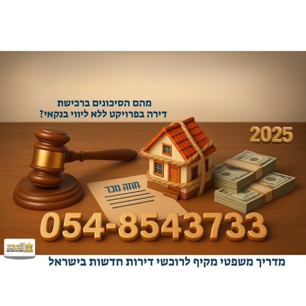 מהם הסיכונים ברכישת דירה בפרויקט ללא ליווי בנקאי – מדריך משפטי לרוכשי דירות חדשות בישראל לשנת 2025