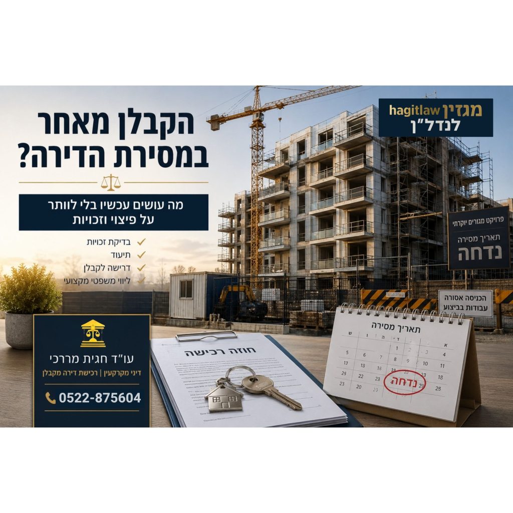 הקבלן מאחר במסירת הדירה – דירה חדשה בבניין שטרם הושלם