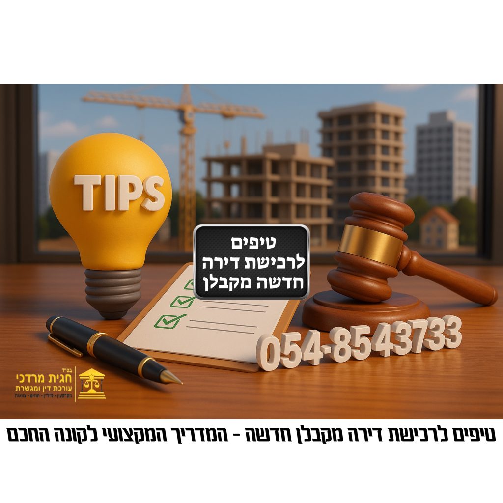 טיפים לרכישת דירה מקבלן חדשה – מדריך משפטי לקונה דירה בישראל 2025