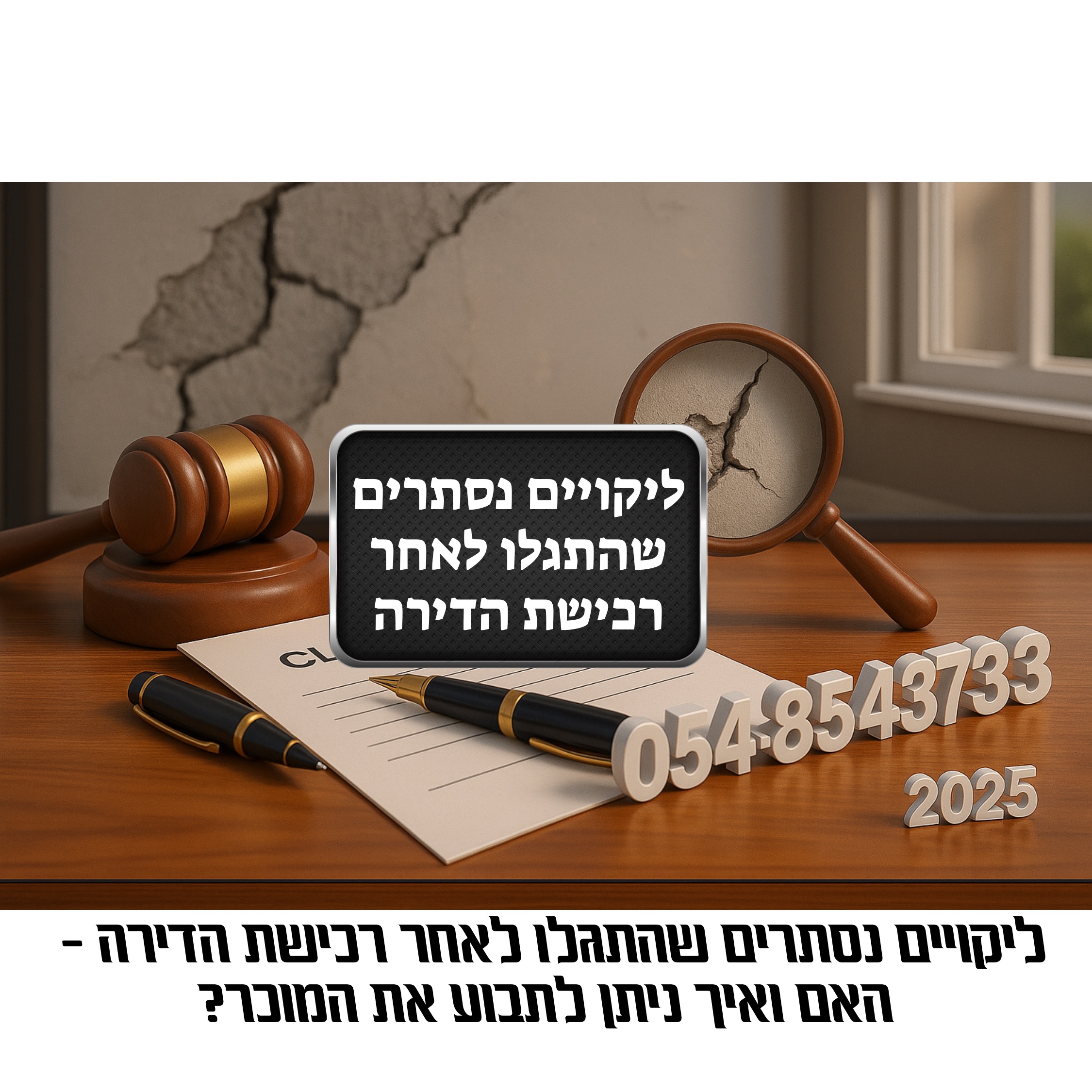 ליקויים נסתרים בדירה – המדריך המלא לזכויות ולתביעה