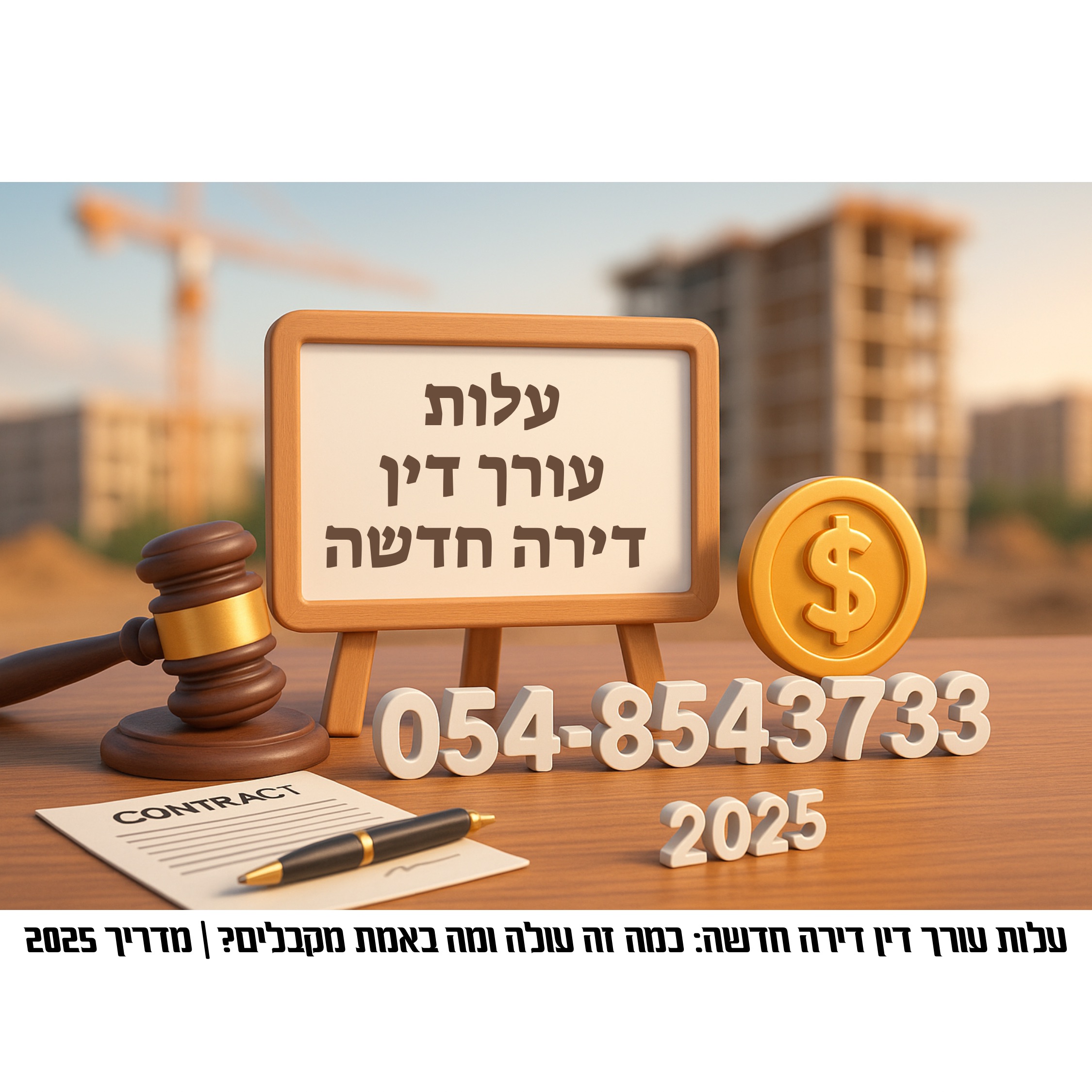 עלות עורך דין דירה חדשה – כמה זה עולה ומה באמת מקבלים?