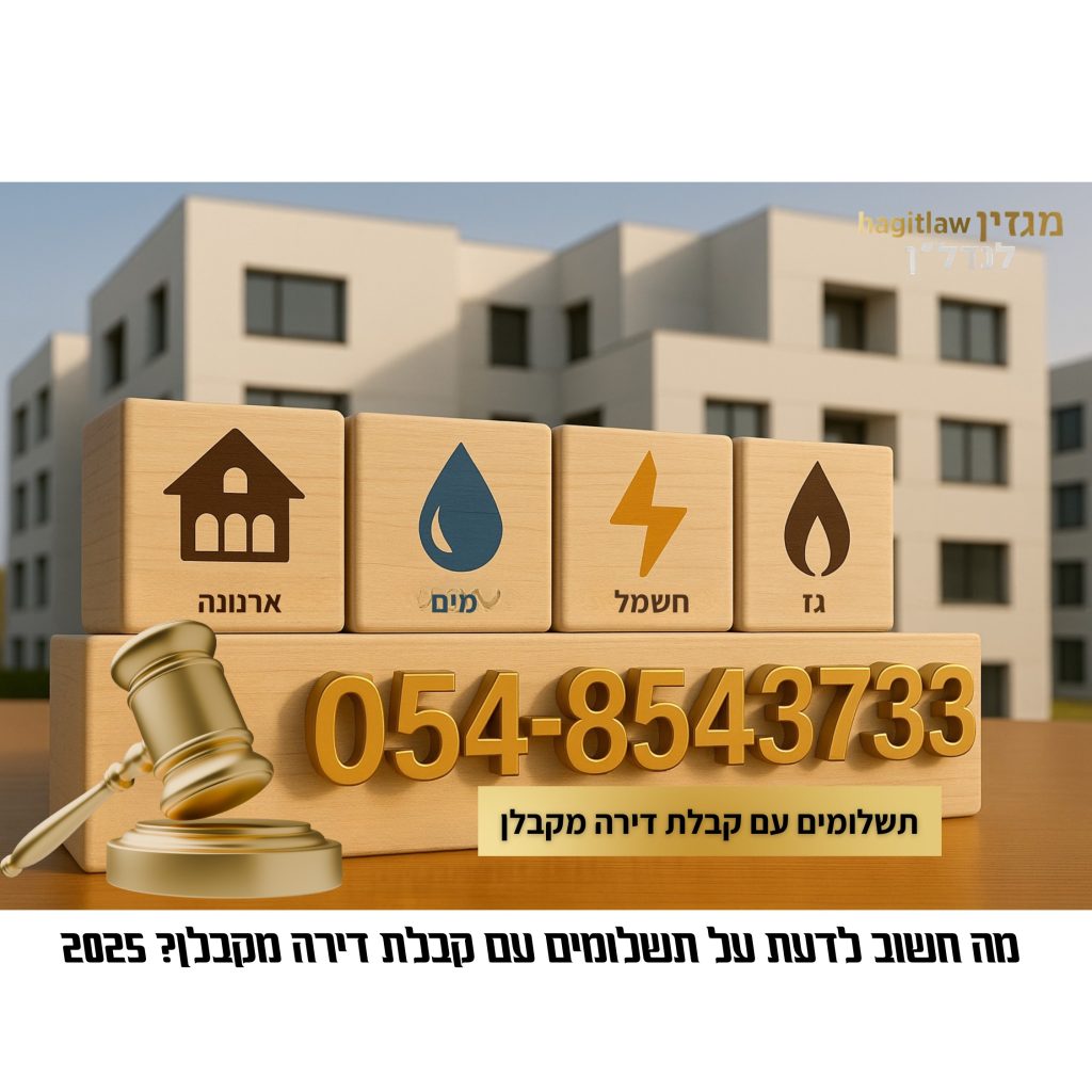 תשלומים עם קבלת דירה מקבלן – מה חשוב לדעת בעת העברת חשבונות לרשויות