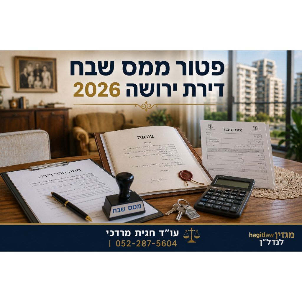 פטור ממס שבח דירת ירושה 2026 – מסמכי ירושה, צוואה ונסח טאבו לפני מכירת דירה