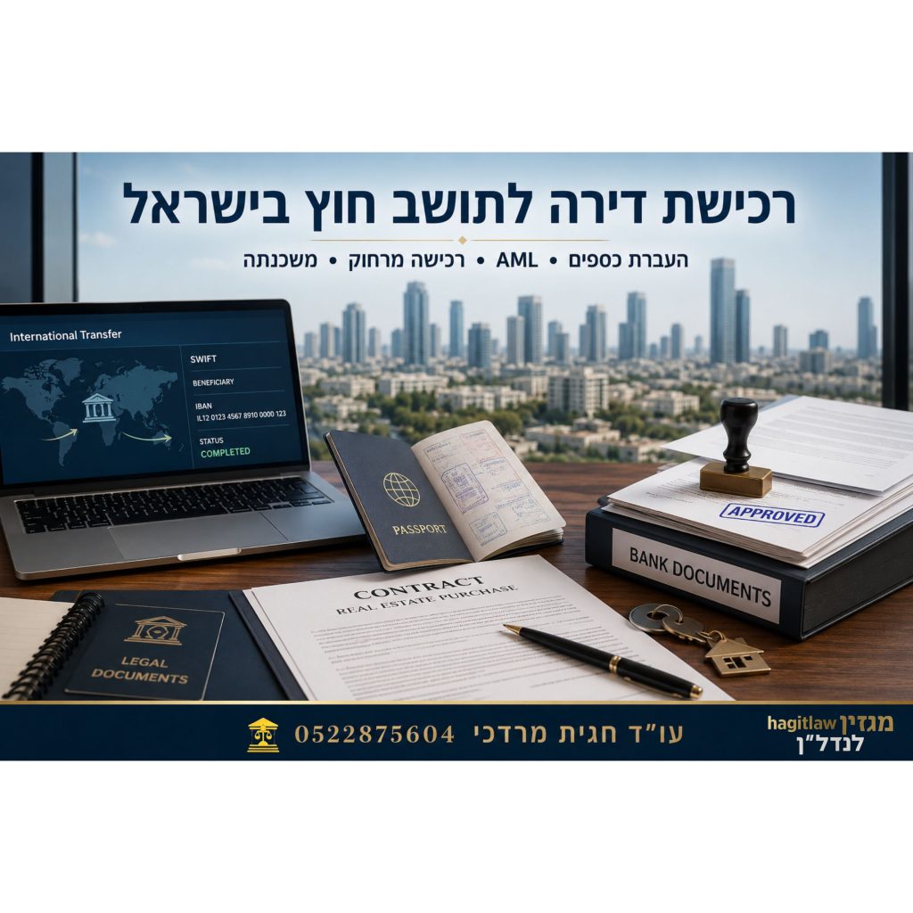 רכישת דירה לתושב חוץ בישראל – העברת כספים בינלאומית, AML ורכישה מרחוק