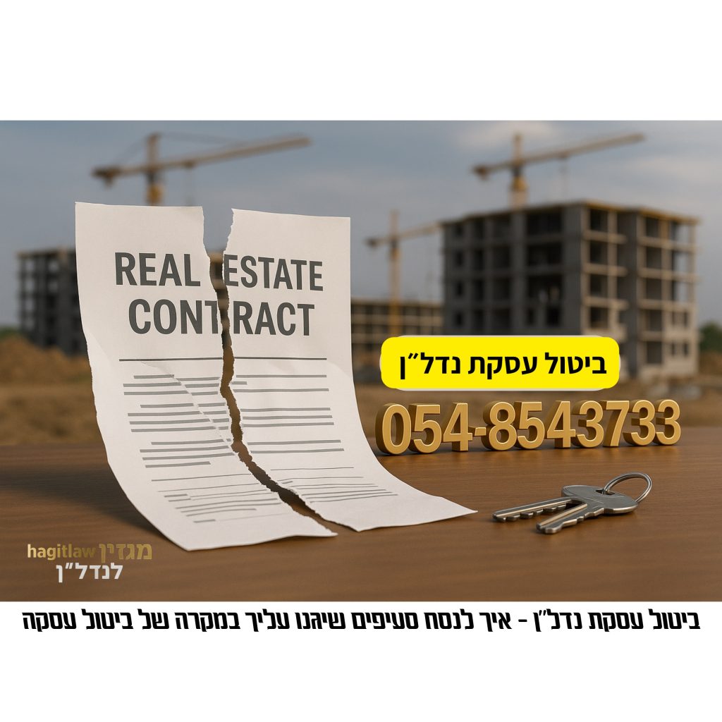 ביטול עסקת נדל״ן – איך לנסח סעיפים שיגנו עליך במקרה של ביטול חוזה