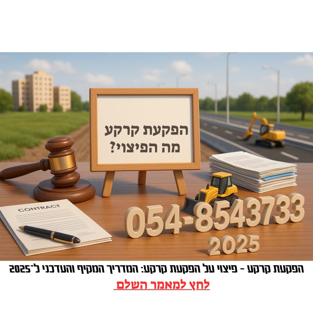 הפקעת קרקע – פיצוי על הפקעת מקרקעין, המדריך המשפטי והעדכני לשנת 2025, זכויות בעלי הקרקע והליך הפיצוי
