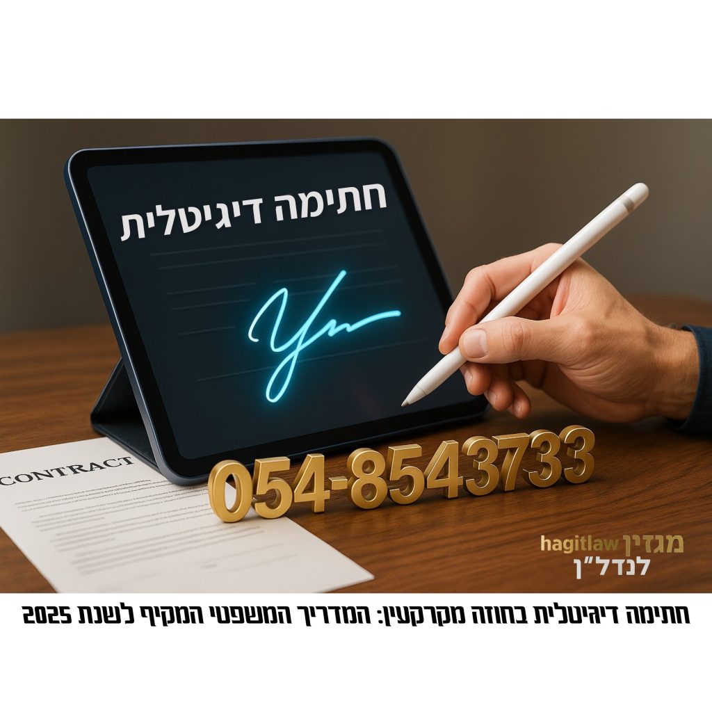 חתימה דיגיטלית בחוזה מקרקעין – המדריך המשפטי המקיף לשנת 2025