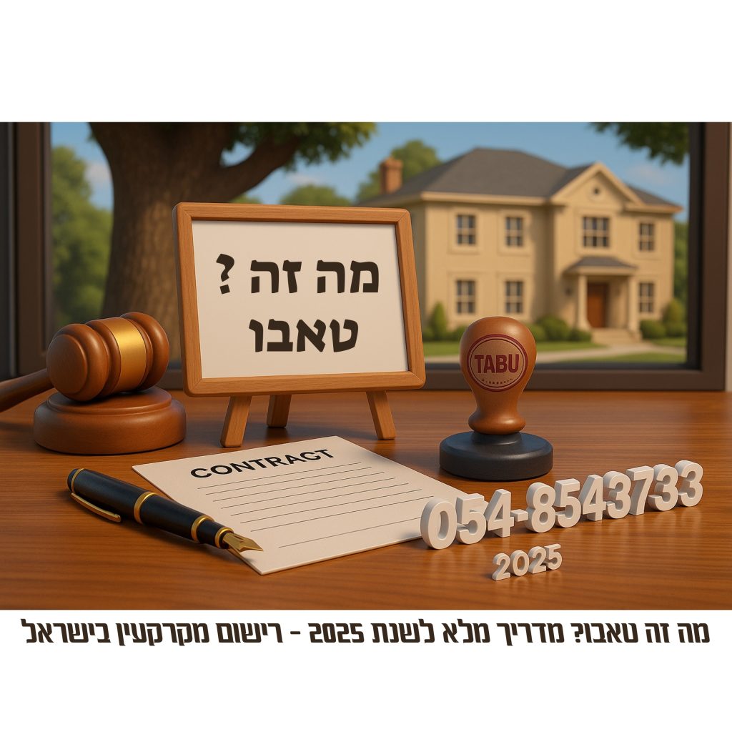 רישום טאבו – לשכת רישום המקרקעין בישראל, נסח טאבו, משרדי טאבו, דירה חדשה, רישום זכויות מקרקעין, רשום בטאבו לשנת 2025