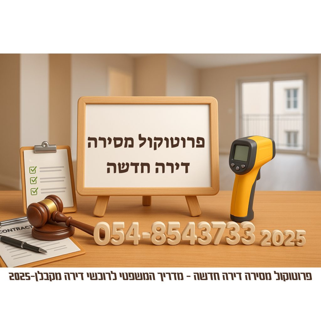 פרוטוקול מסירה לדירה חדשה – המדריך המשפטי לרוכשי דירה מקבלן 2025, בדיקות נדרשות והגנה על זכויות הקונה
