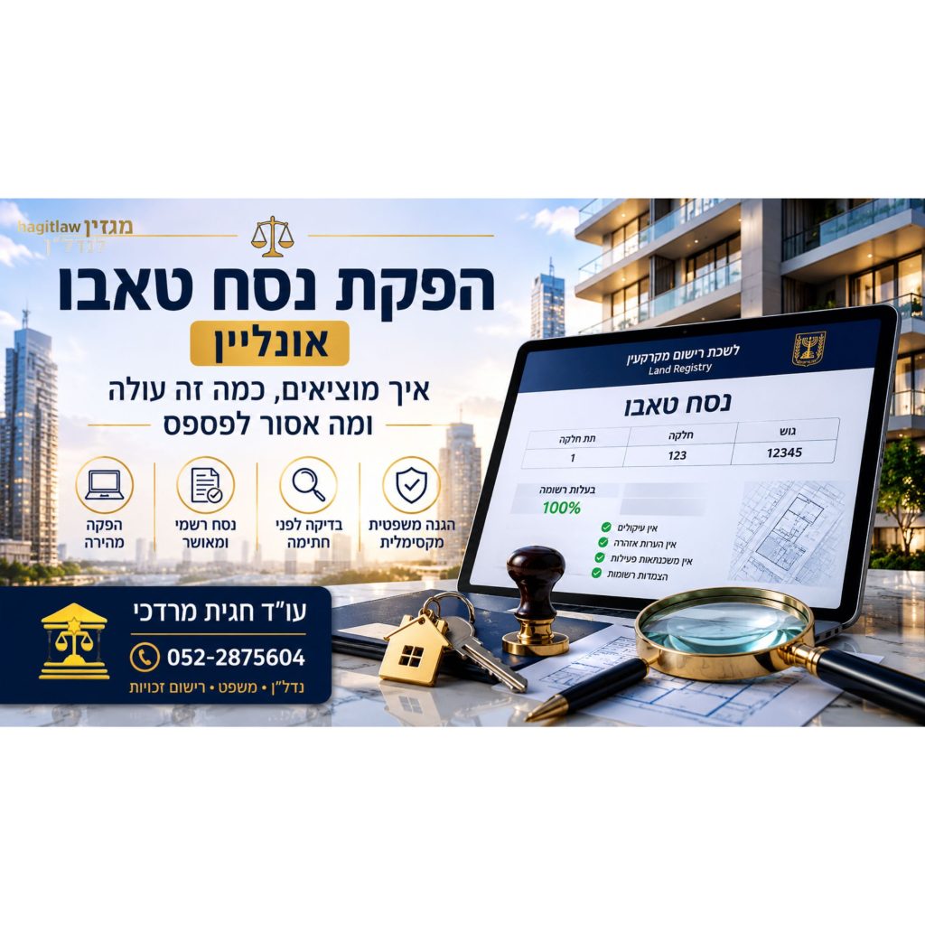 הפקת נסח טאבו אונליין – איך מוציאים נסח טאבו, כמה זה עולה ומה חשוב לבדוק לפני חתימה על דירה ב־2026