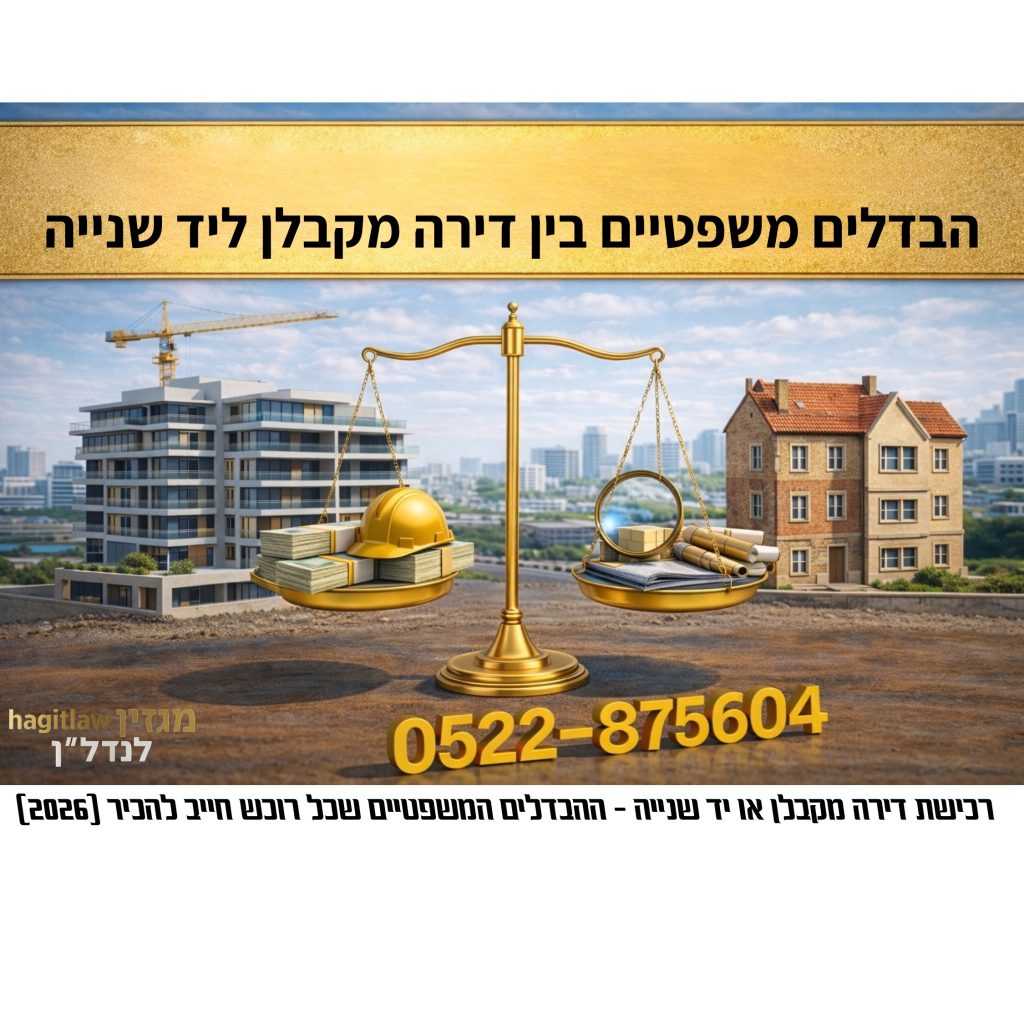 השוואה משפטית בין רכישת דירה מקבלן לבין דירה יד שנייה – מאזניים בין פרויקט בנייה חדש לבית ישן,