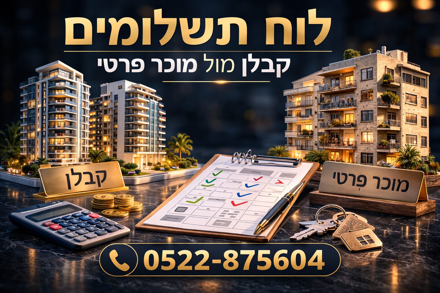 לוח תשלומים בקניית דירה – ההבדל בין קבלן לבין מוכר פרטי