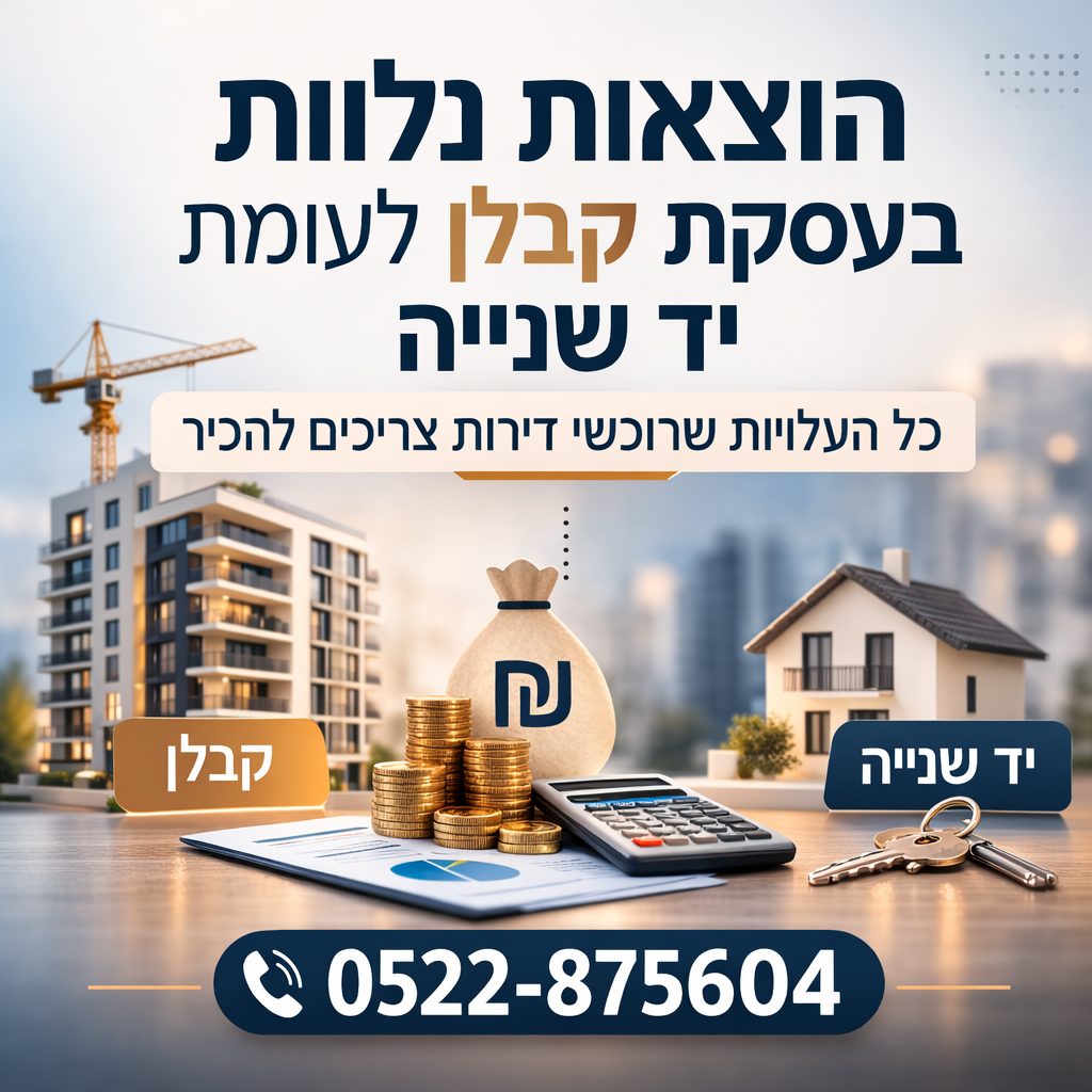 הוצאות נלוות בעסקת קבלן לעומת יד שנייה – אילו עלויות נוספות צריך לקחת בחשבון