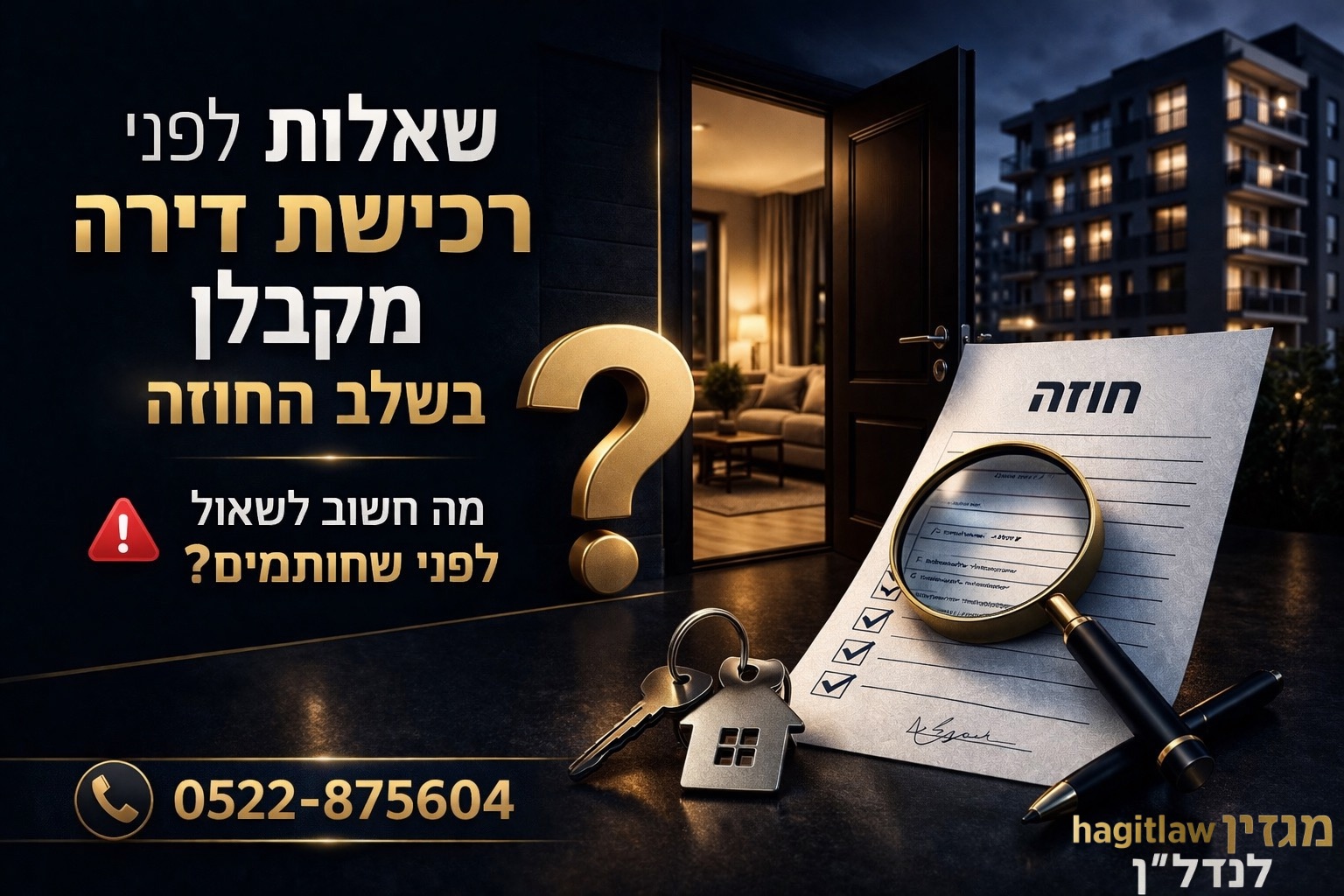 שאלות לפני רכישת דירה מקבלן בשלב החוזה