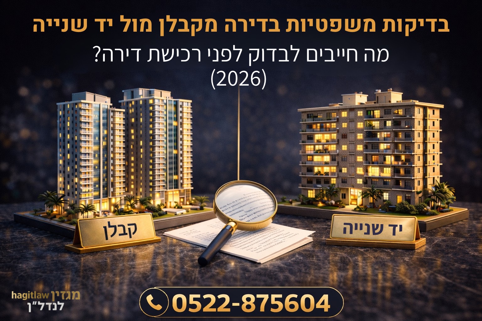 בדיקות משפטיות בדירה מקבלן מול יד שנייה – מה חייבים לבדוק לפני רכישת דירה