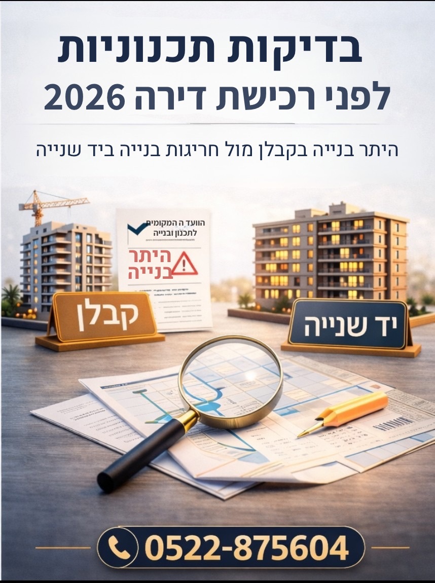 בדיקות תכנוניות בדירה – היתר בנייה, תב״ע וחריגות בנייה לפני רכישת דירה