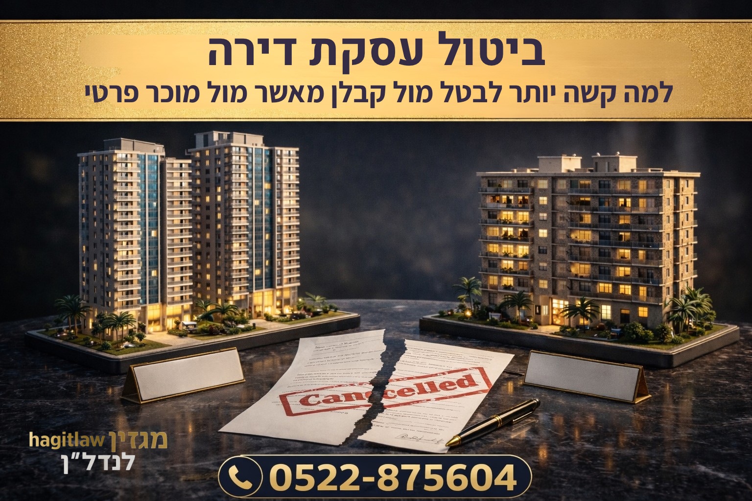 ביטול עסקת דירה – למה קשה יותר לבטל עסקה מול קבלן מאשר מול מוכר פרטי