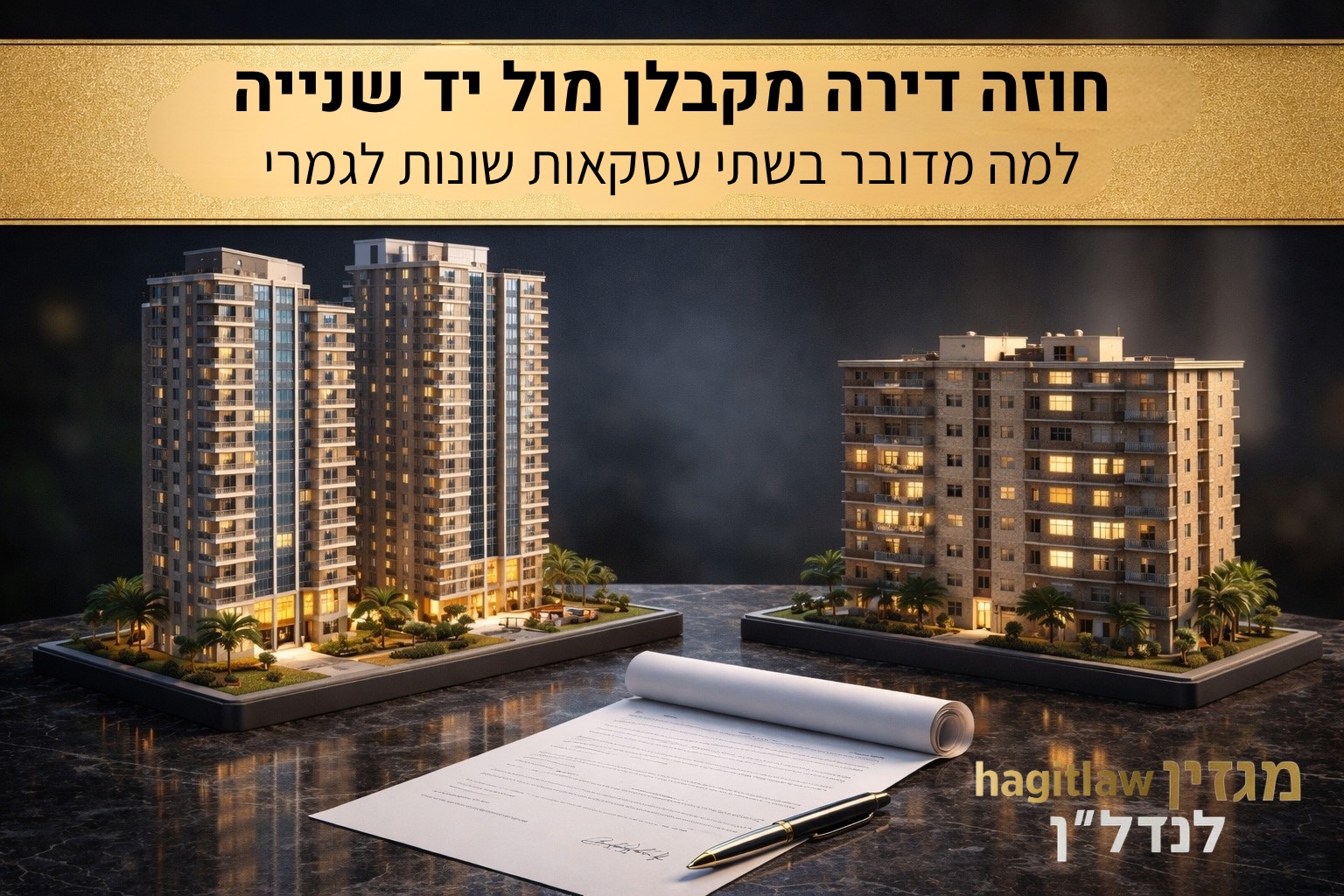 חוזה דירה מקבלן מול יד שנייה – ההבדלים המשפטיים שכל רוכש חייב להבין