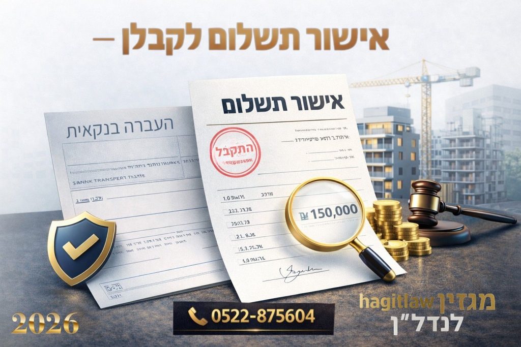אישור תשלום לקבלן – מה חייבים לקבל אחרי כל תשלום?