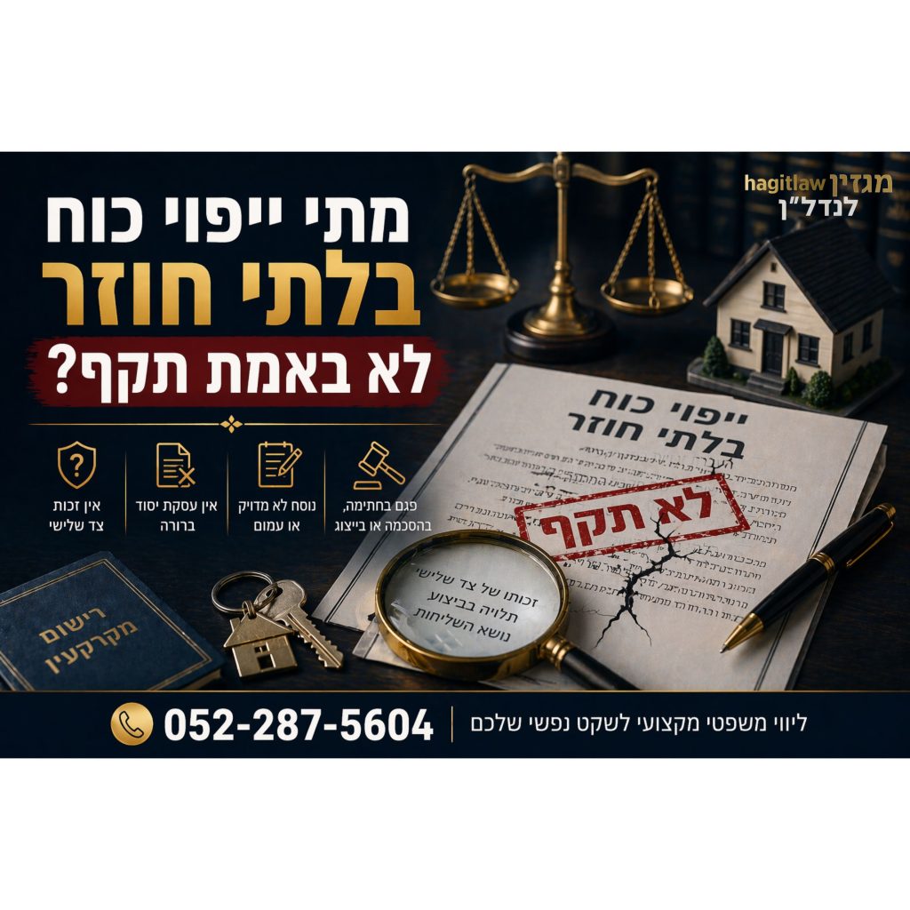 מתי ייפוי כוח בלתי חוזר לא באמת תקף?