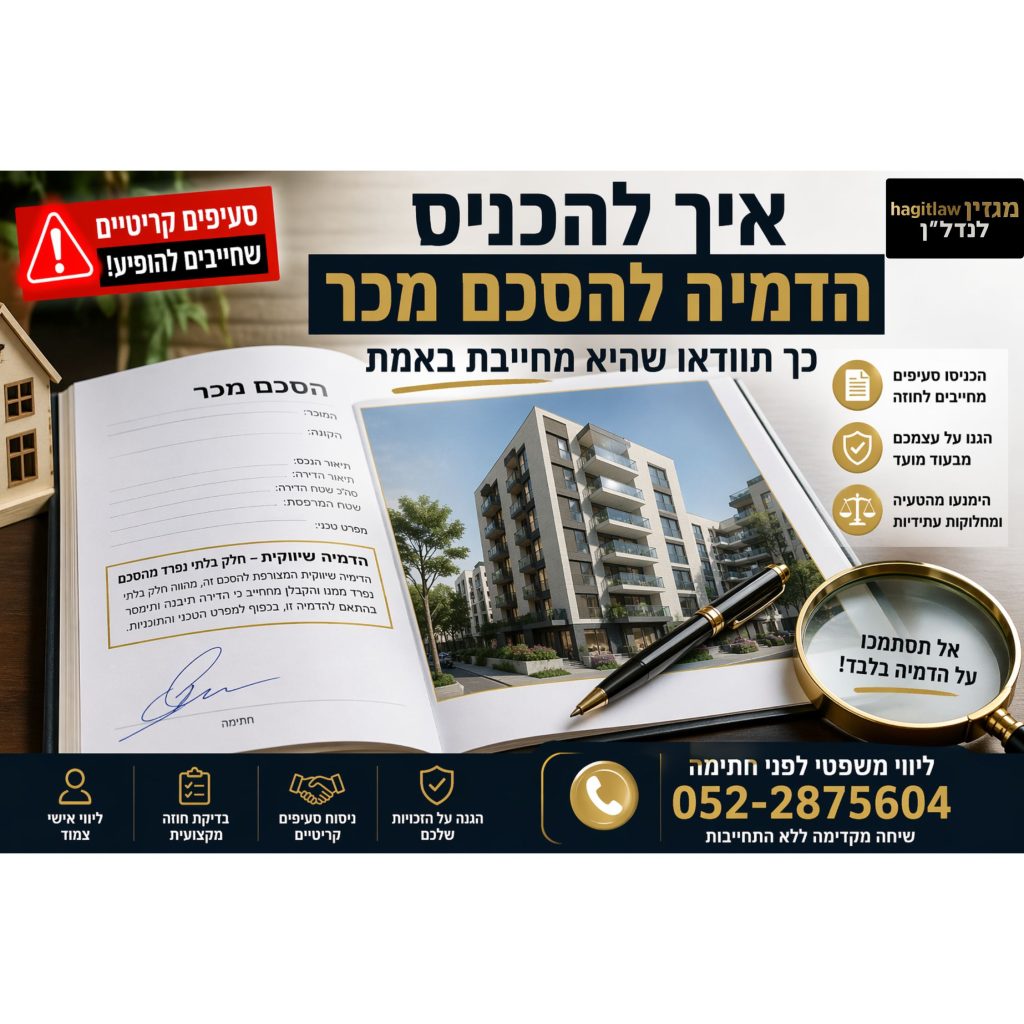 איך להכניס הדמיה להסכם מכר – חוזה דירה עם הדמיה משולבת והדגשת סעיפים מחייבים לרוכשי דירות מקבלן