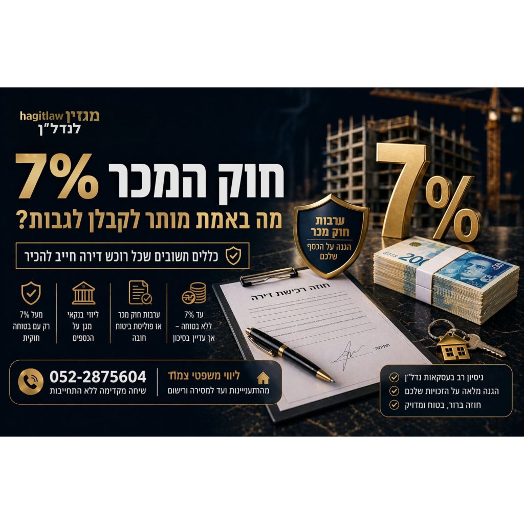 7 אחוז חוק המכר – כמה מותר לקבלן לגבות ומה המשמעות לרוכשי דירה