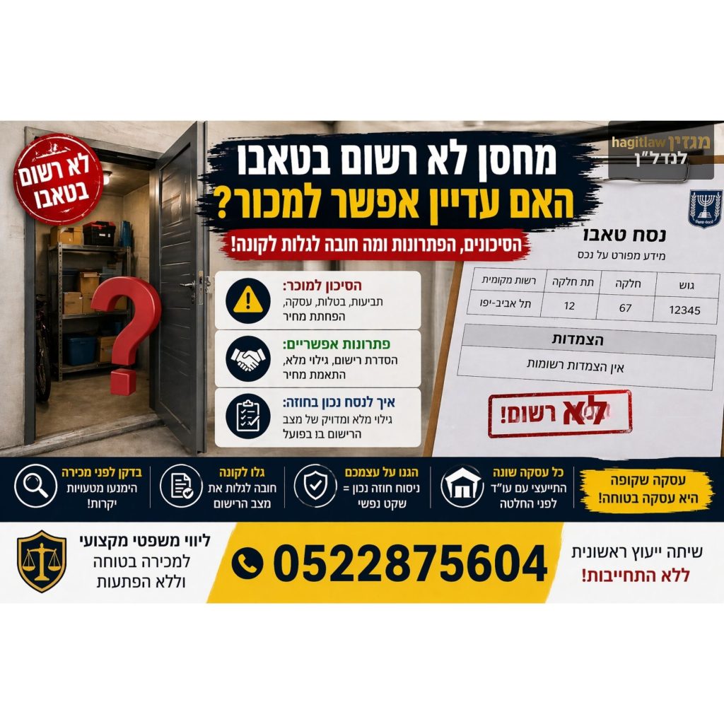מחסן לא רשום בטאבו – בדיקת רישום מחסן והשוואה בין מחסן בפועל לבין זכויות בטאבו