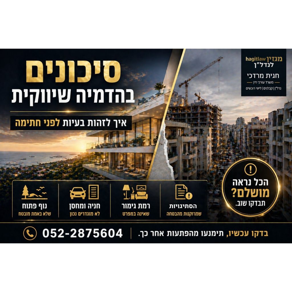 סיכונים בהדמיה שיווקית בפרויקט חדש – השוואה בין הדמיה למציאות לפני חתימה על דירה מקבלן