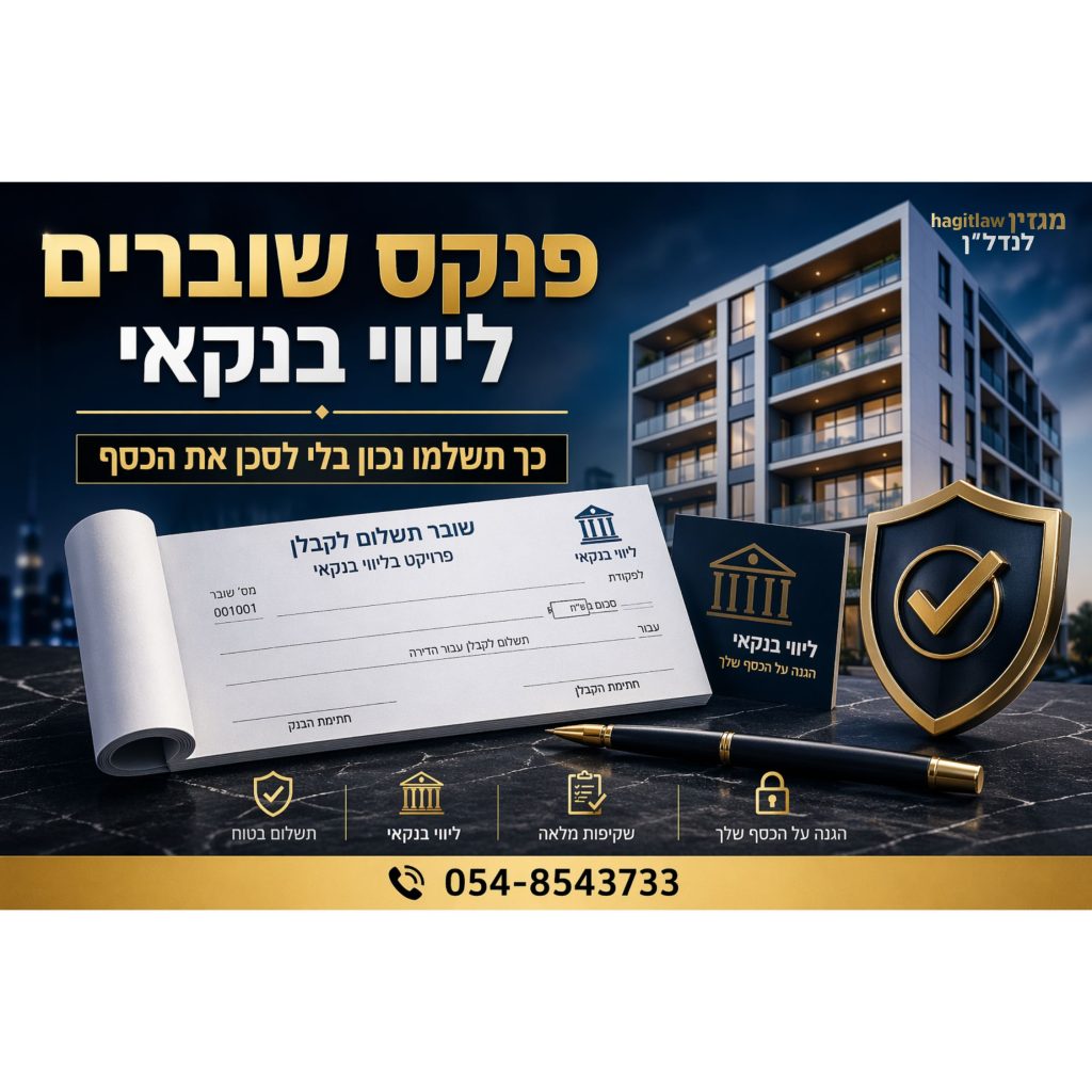 פנקס שוברים ליווי בנקאי – שובר תשלום לקבלן בפרויקט נדל״ן עם הגנה על הכסף