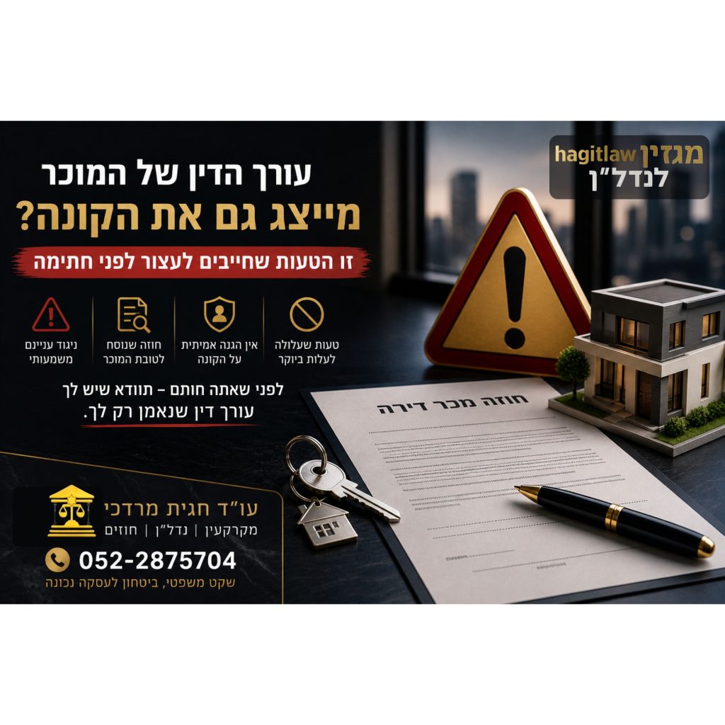 עורך הדין של המוכר מייצג גם את הקונה? זו הטעות שחייבים לעצור לפני חתימה