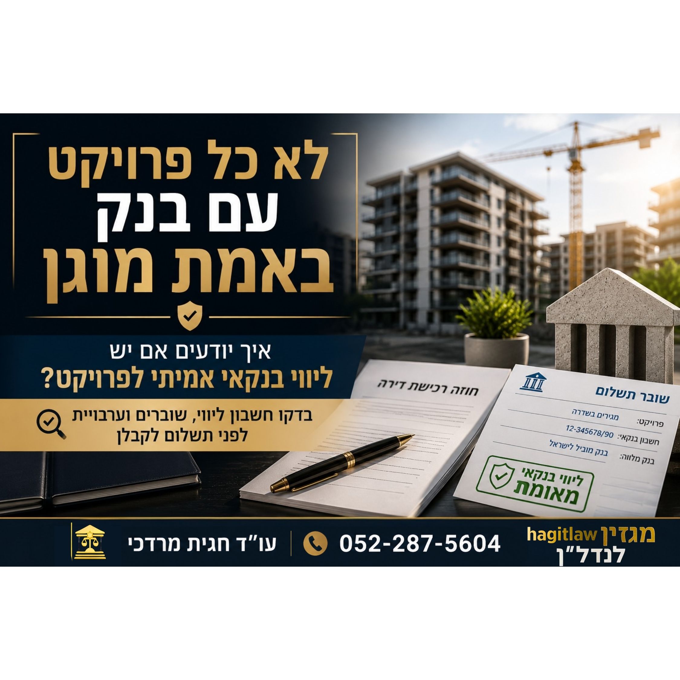 איך יודעים אם יש ליווי בנקאי אמיתי לפרויקט? המדריך שחייבים לקרוא לפני תשלום לקבלן
