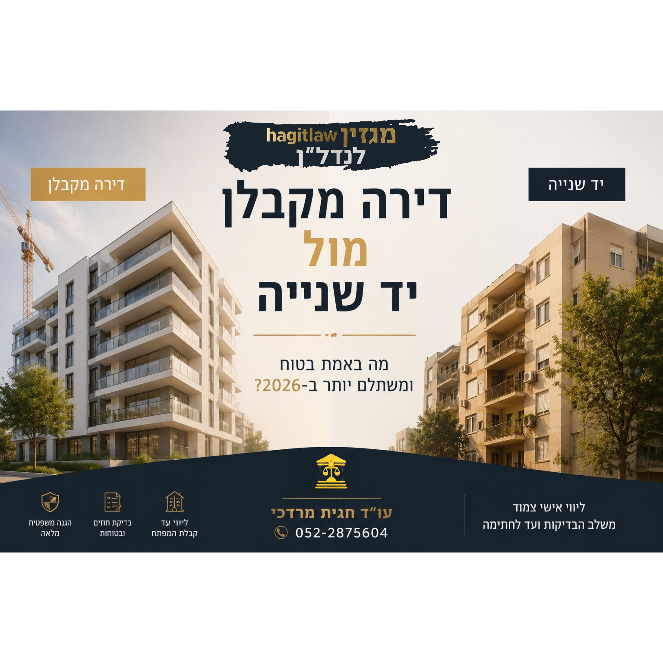 דירה מקבלן מול דירה יד שנייה – מה באמת יותר בטוח ומשתלם ב־2026?