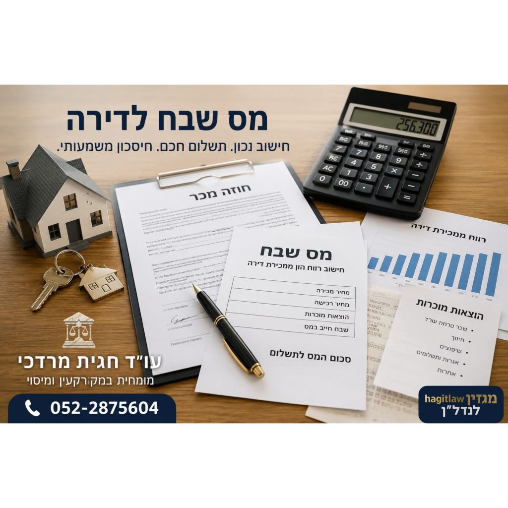 מס שבח לדירה בישראל – חישוב מס שבח לפני מכירת דירה עם מסמכי חוזה, מחשבון והוצאות מוכרות