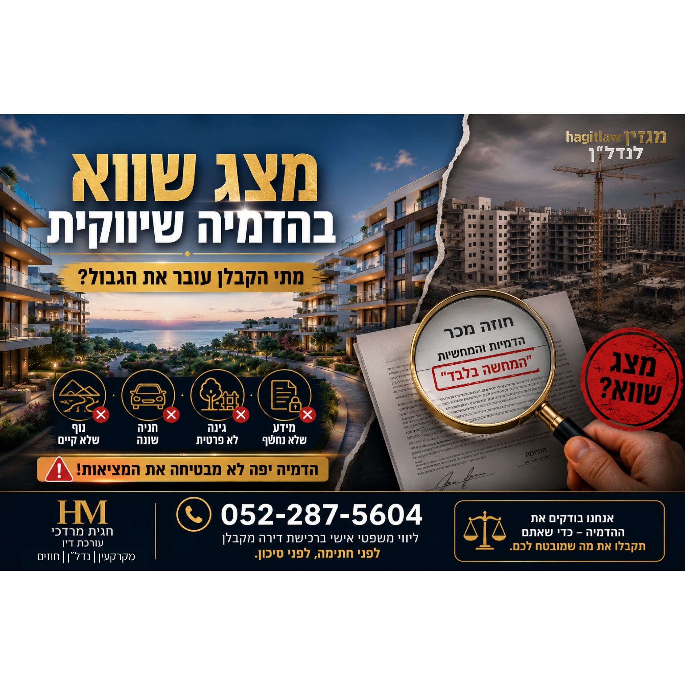 מצג שווא בהדמיה שיווקית מתי זה קורה ומה הזכויות שלכם (2026)