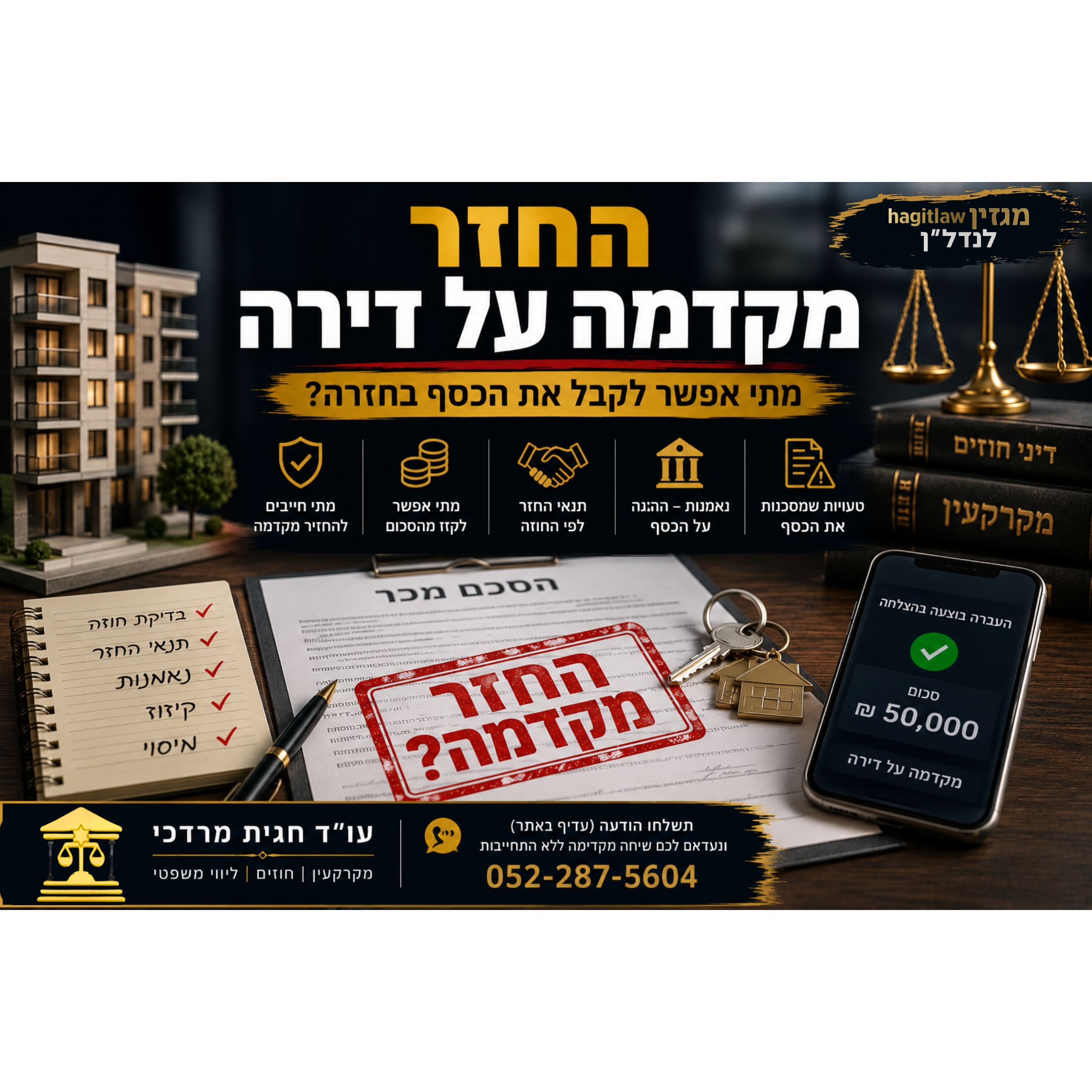 החזר מקדמה על דירה – מתי אפשר לקבל את הכסף בחזרה?