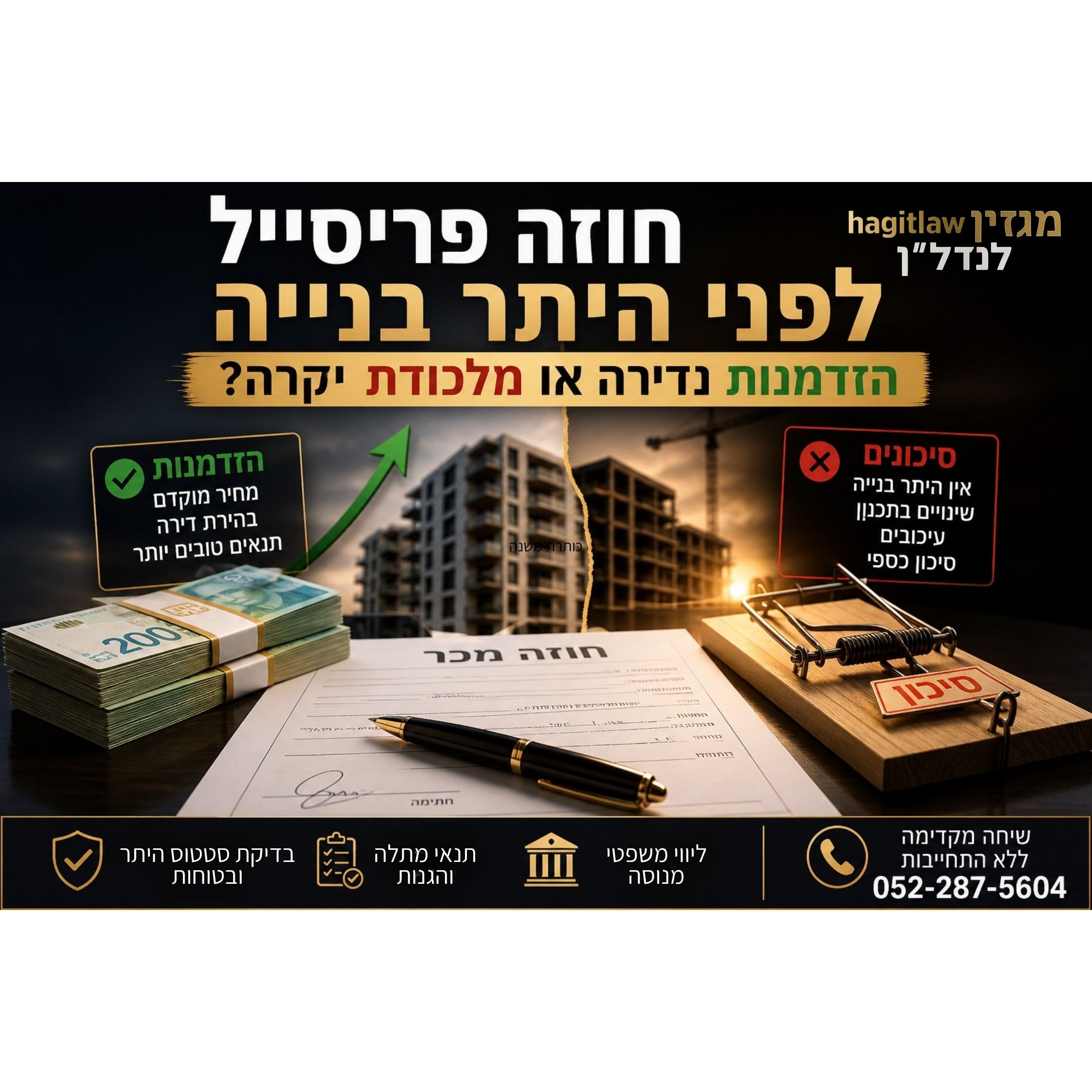 חוזה פריסייל לפני היתר בנייה – הזדמנות או מלכודת?