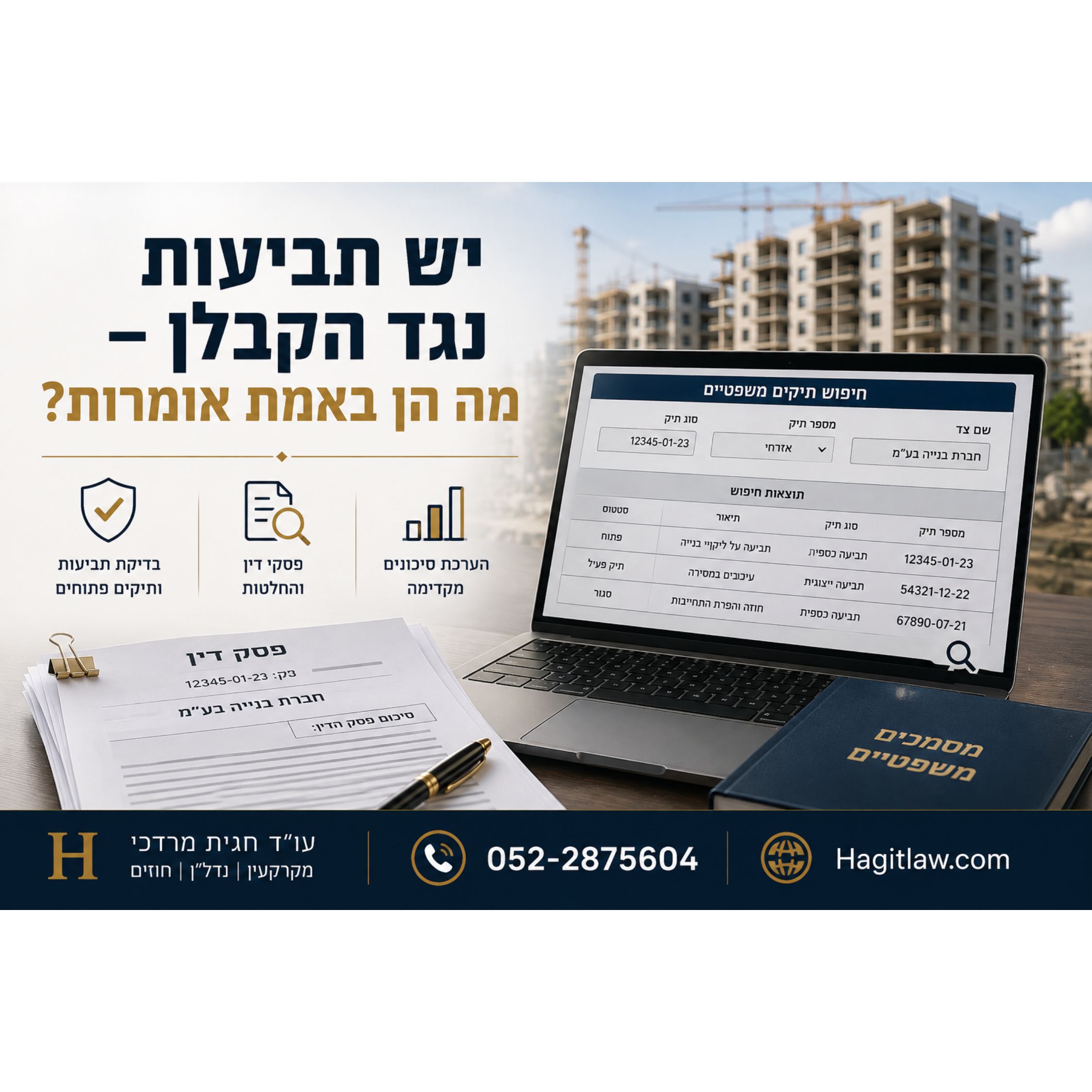 איך לבדוק אם לקבלן יש תביעות משפטיות לפני רכישת דירה?