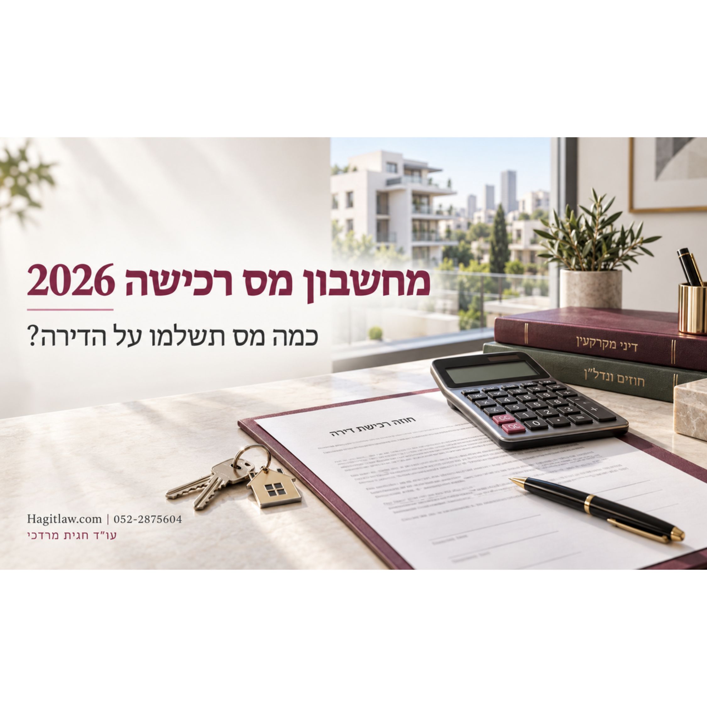 מחשבון מס רכישה 2026 – חישוב לדירה יחידה, דירה נוספת ומשפרי דיור