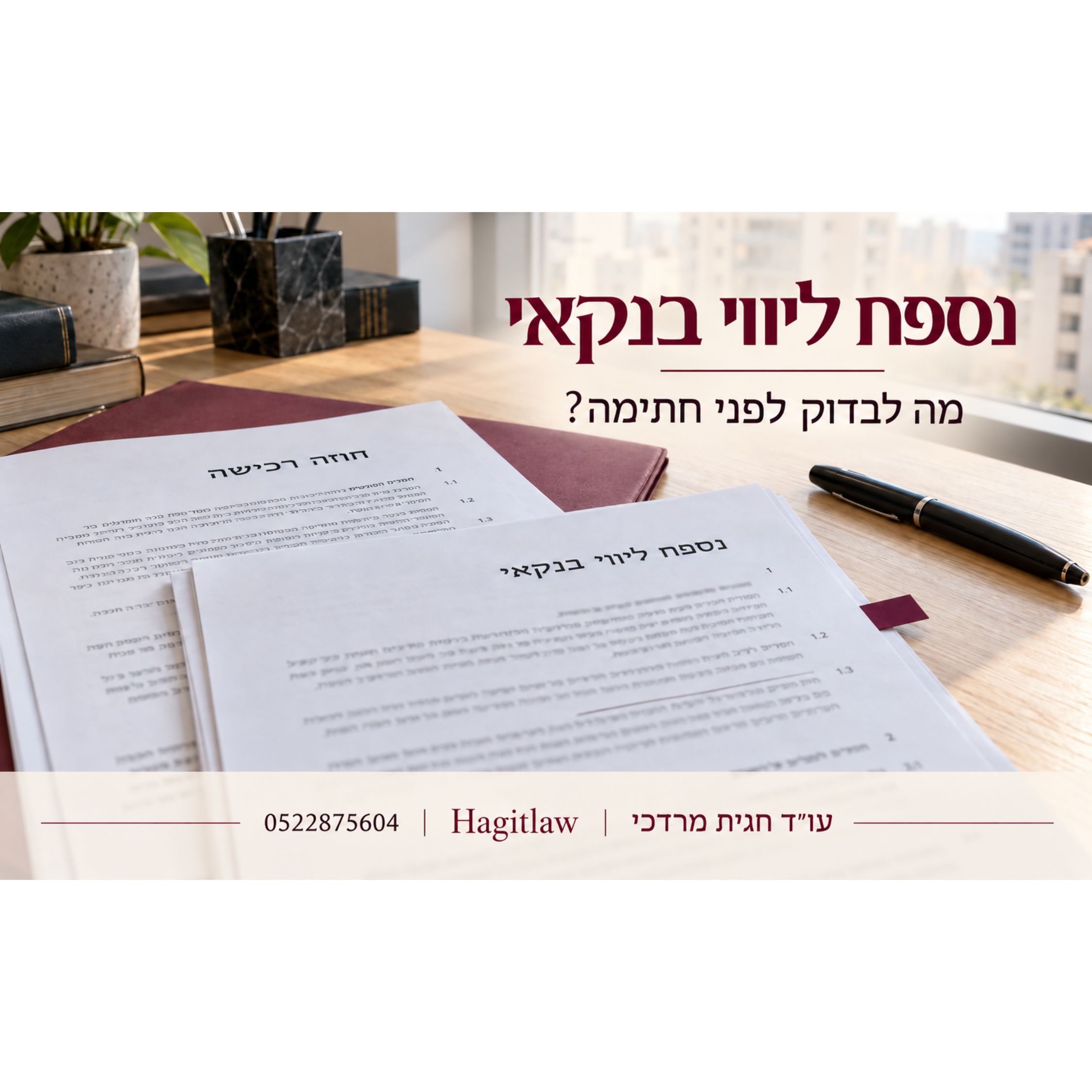 נספח ליווי בנקאי בחוזה קבלן - מה לבדוק לפני שחותמים לבנק המלווה?