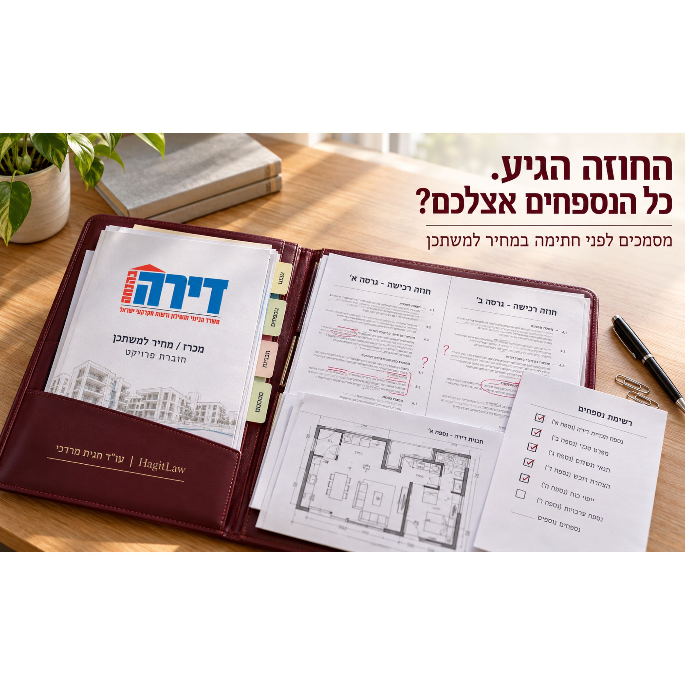 מסמכים לפני חתימה במחיר למשתכן-מה לבקש מהקבלן ומה להעביר לעורכת הדין?