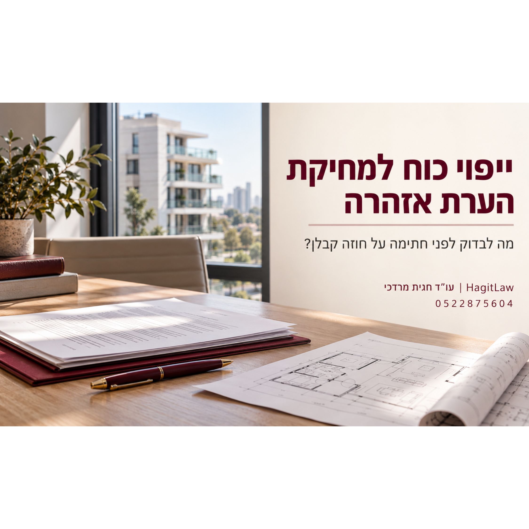 הקבלן מבקש ייפוי כוח למחיקת הערת אזהרה – מה לבדוק לפני חתימה